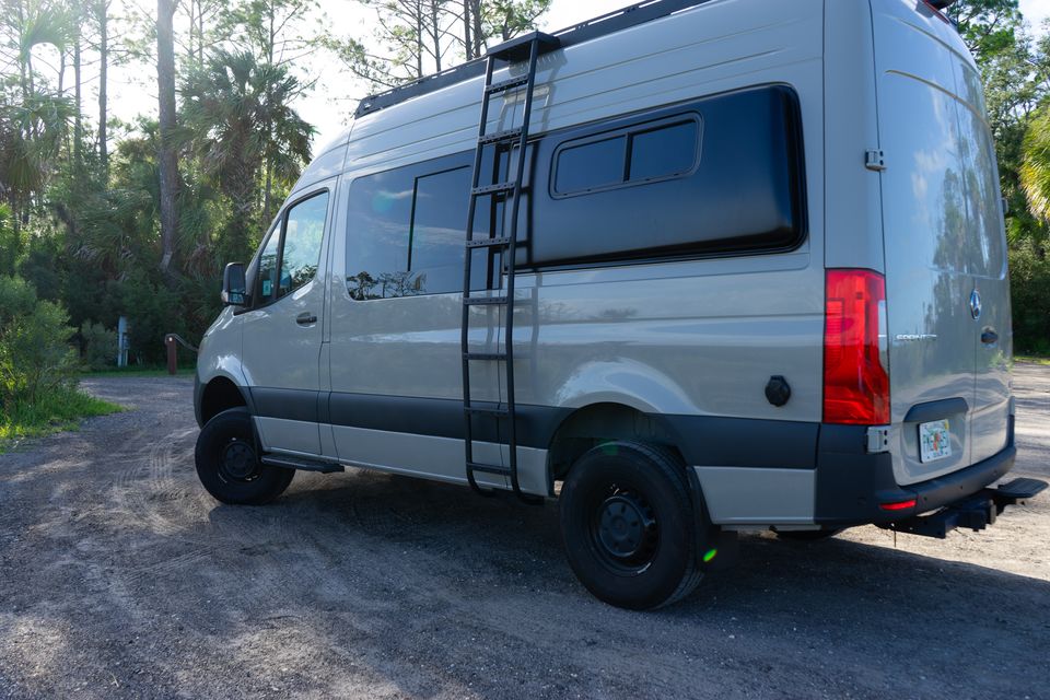 A Drifter with a side ladder and roof rack